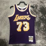 NBA 73 Dennis Rodman Lakers 1998-99 M&N Maillot Retro Violet imprimé